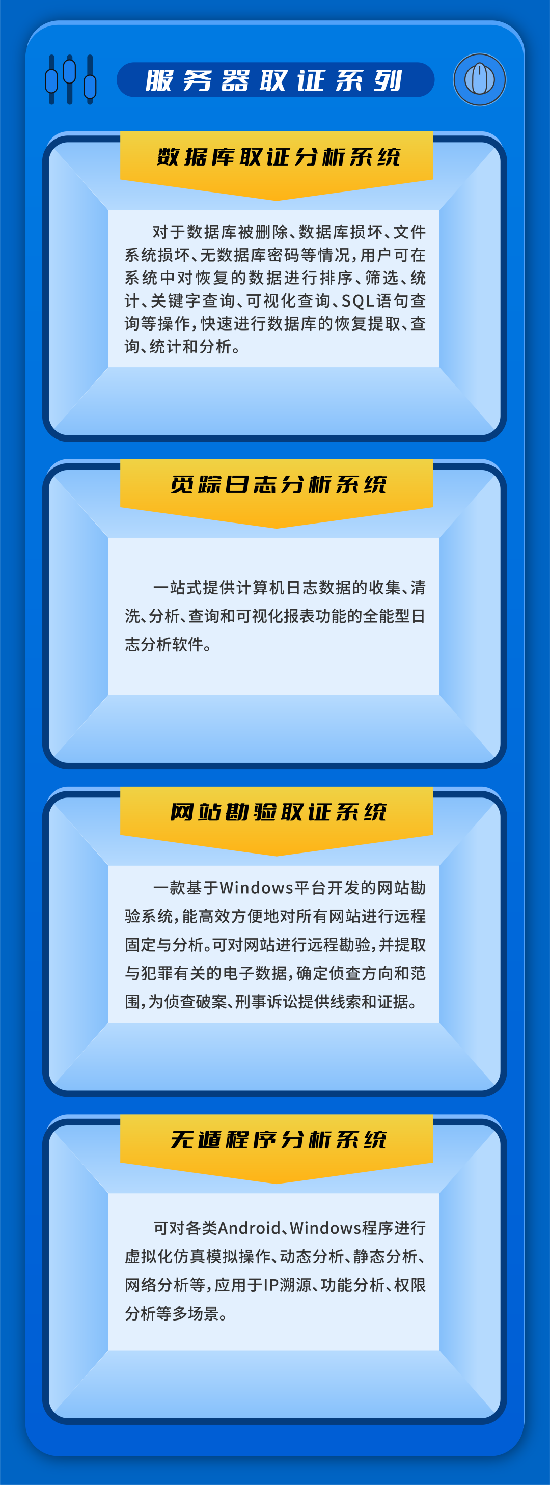 电子数据取证,电子数据取证厂商,手机取证,数据恢复,视频取证,数据库取证